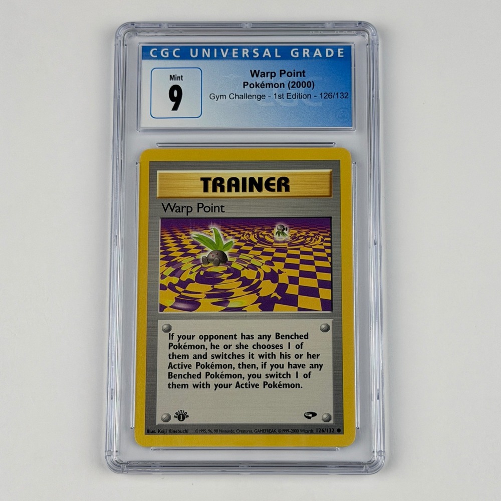Pokemon Warp Point 126/132 1st Edition CGC 9 Blue Label TCG 2000 Gym Challenge